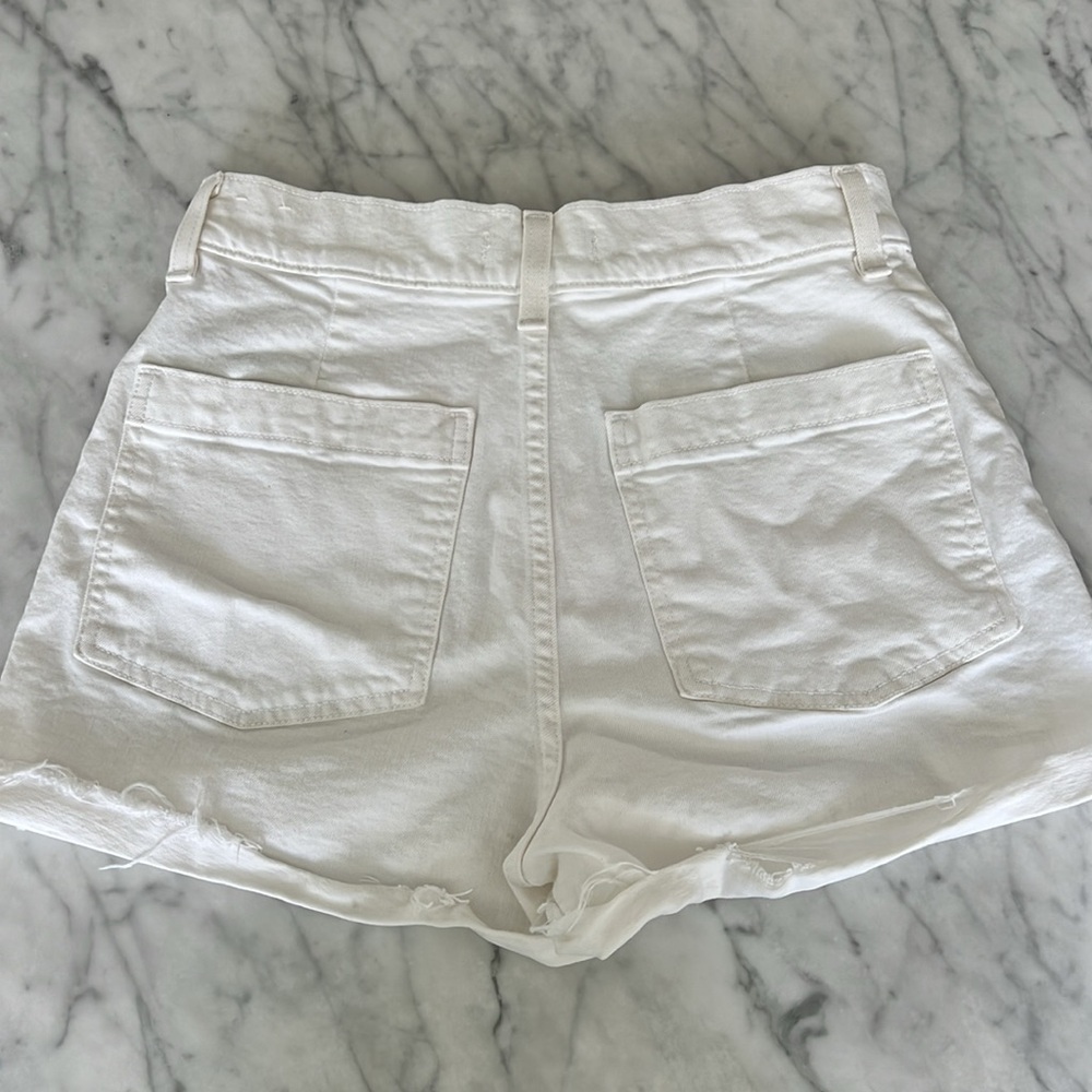 Madewell White High-Waisted Women Shorts - Picture 2 of 7